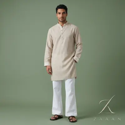 Ivory Passion Linen Short Panjabi/Kurta