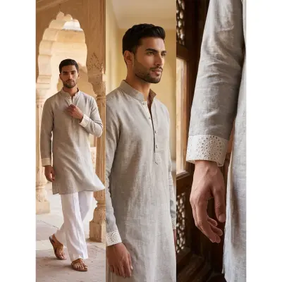 Ivory Passion Linen Short Panjabi/Kurta