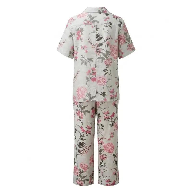 Ivory Floral Top/Bottom Set