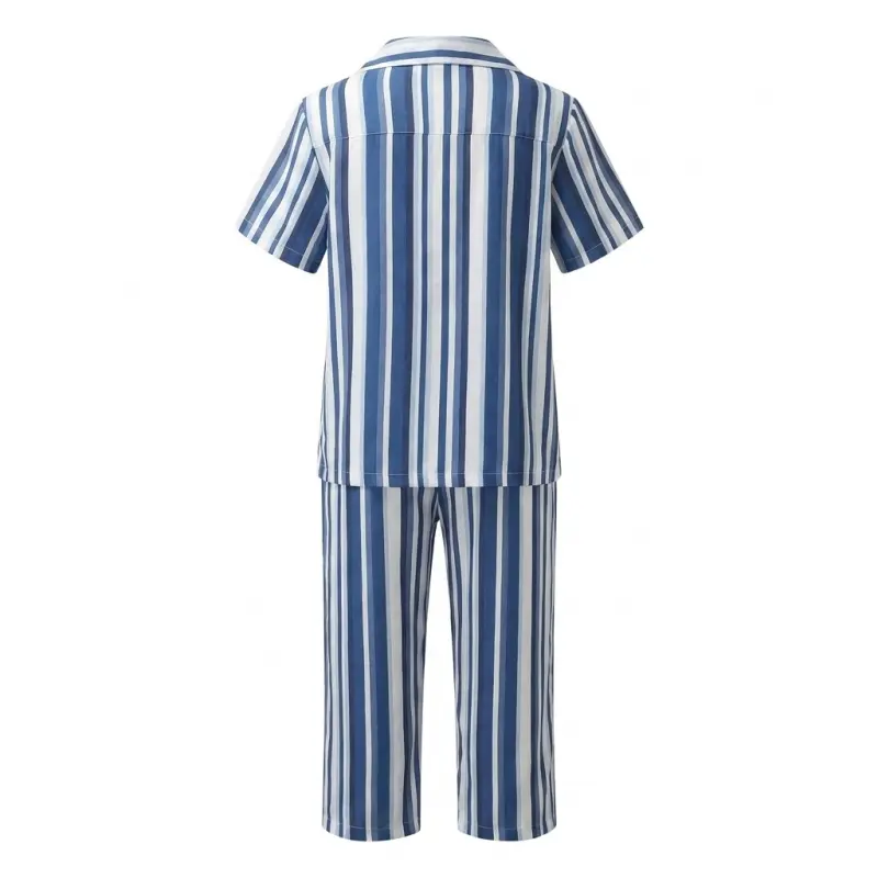 Navy & White Striped Top/Bottom Set