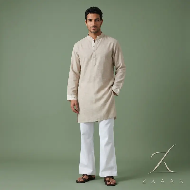 Ivory Passion Linen Short Panjabi/Kurta